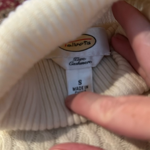 Talbots Pure Cashmere Turtleneck Sweater Women’s Size Small Ivory (TD) - Picture 4 of 5